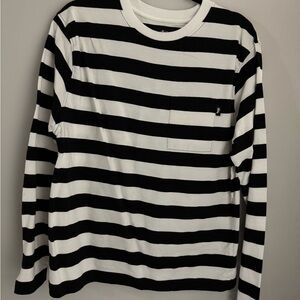 Stussy Black and White Striped Men's Shirt